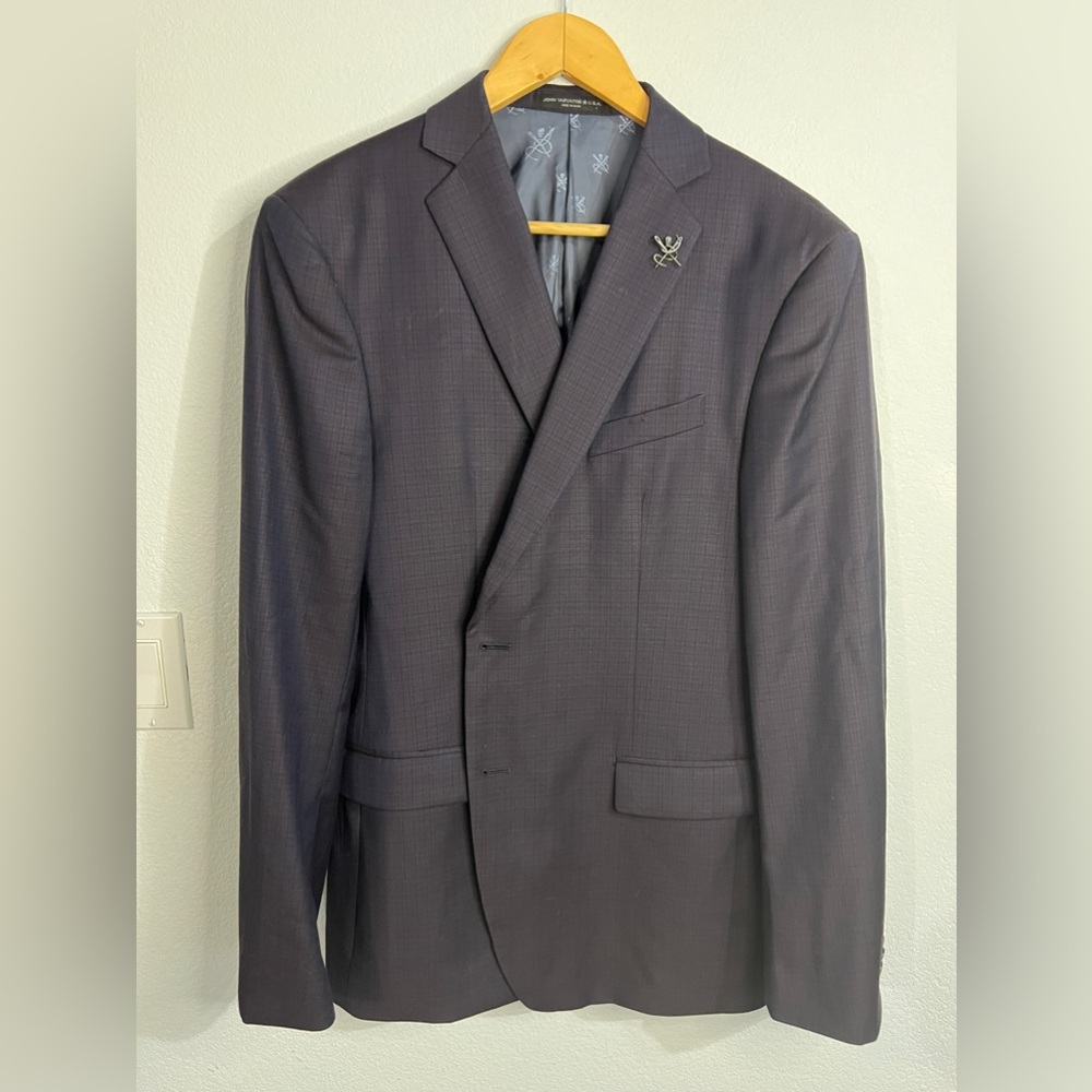 John Varvatos Signature Tailored USA Blue Mens Bleecker Suit Jacket Sz 44R